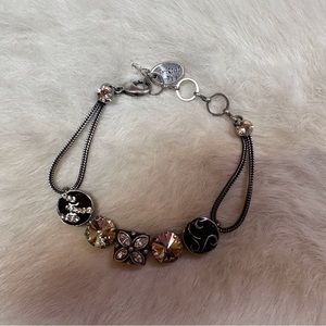 Crystal and black bracelet